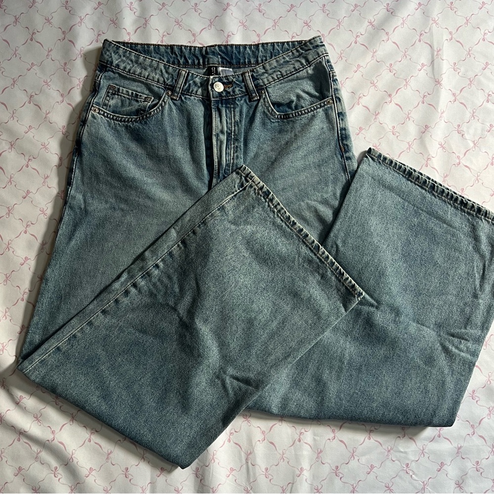 high waisted denim pants